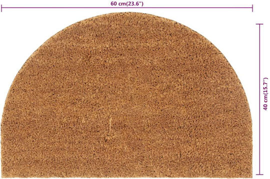 vidaXL Entrance Mat Semicircular made of Coir with Anti-slip Backing Brown 40x60cm