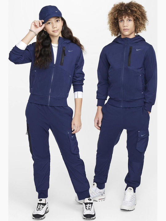 Спортен Детска Жилетка Поларена с Качулка Син Sportswear