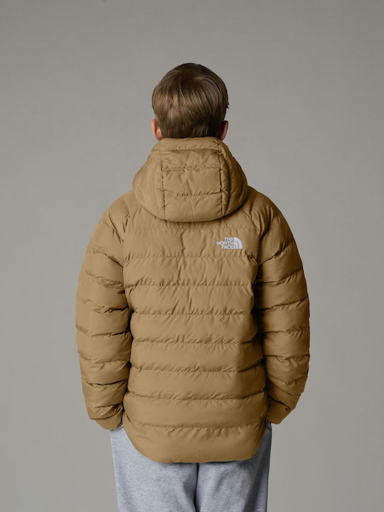 Reversible Perrito Kids Sports Coat Double Sided with Hood Khaki Stone