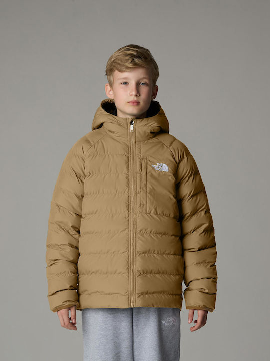 Reversible Perrito Kids Sports Coat Double Sided with Hood Khaki Stone