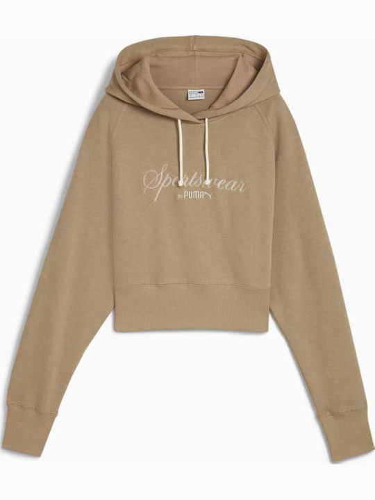 Classics+ Cropped Hanorac pentru femei Cu glugă Brown