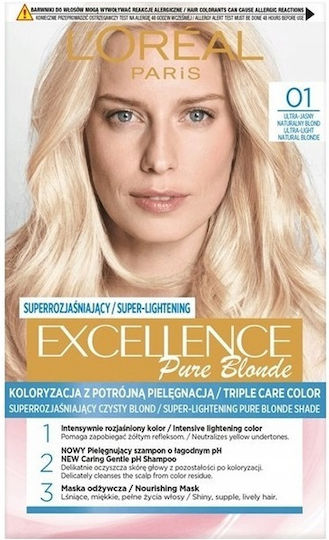 L'Oreal Paris Excellenc Pure Blonde Vopsea De Păr 01 Super Light Natural Blonde 48ml