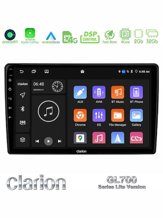 Clarion Ηχοσύστημα Αυτοκινήτου για Jeep Wrangler 2008-2010 (Bluetooth/USB/WiFi/GPS/Apple-Carplay/Android-Auto) με Οθόνη Αφής 9"