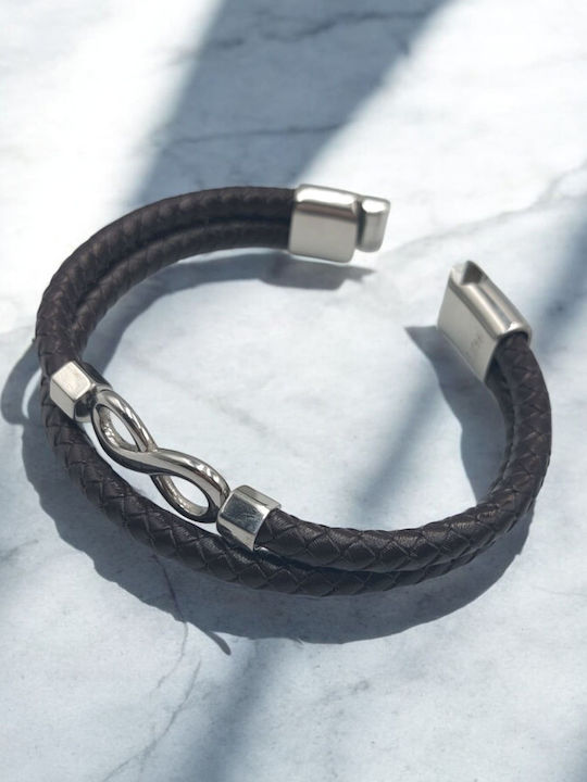 Bracelet with design Infinity made of Leather