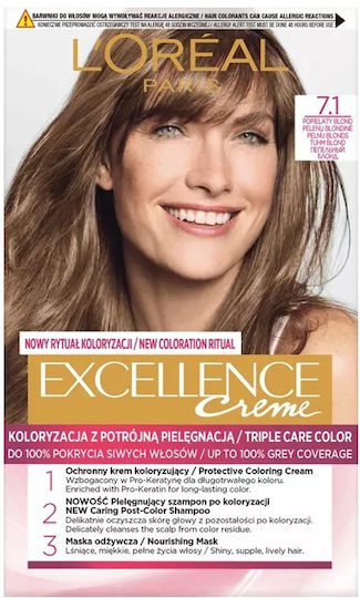 L'Oreal Paris Excellence Creme Hair Dye 7.1 Ash Blonde