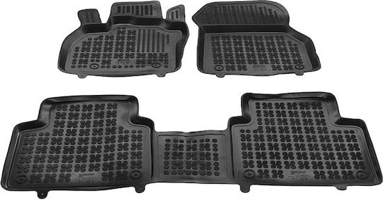 Rezaw Plast Set of Front and Rear Mats 3pcs Tray Type for Renault Zoe 2019+ Black