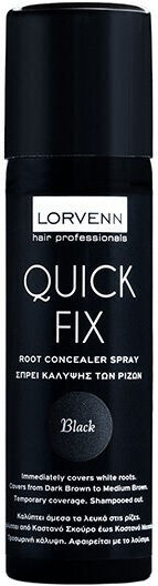Lorvenn Quick Fix Root Concealer Προσωρινή Βαφή Μαλλιών σε Spray Black 75ml