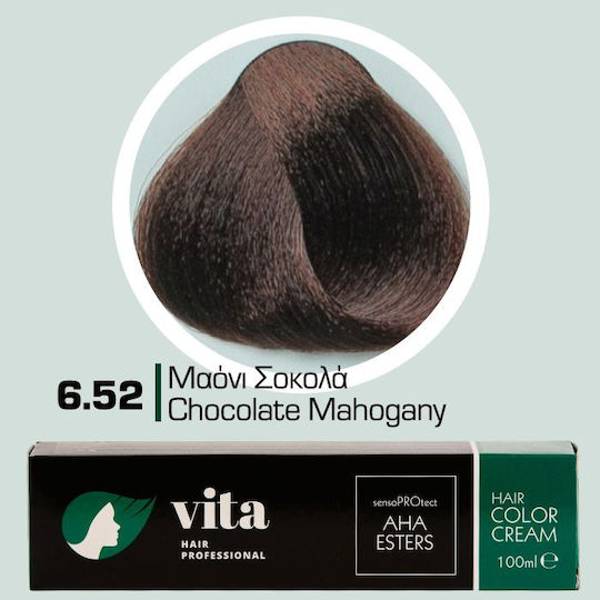 Vita Hair Professional Βαφή Μαλλιών Μαόνι Σοκολά 6.52 100ml