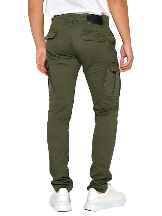 Ανδρικό Παντελόνι Cargo Regular Fit Dark Olive, Khaki