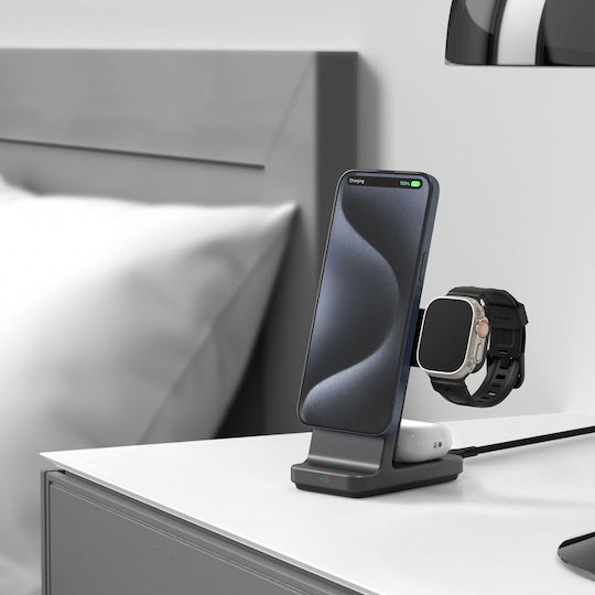 Spigen Wireless Charger Qi2 15W Gray (3-in-1 Stand S318W)