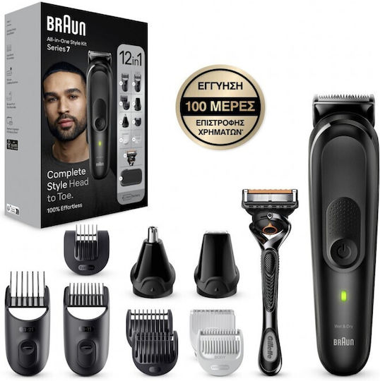 Braun All-in-One Style Kit Series 7 Rechargeable Hair Clipper Black MGK7460