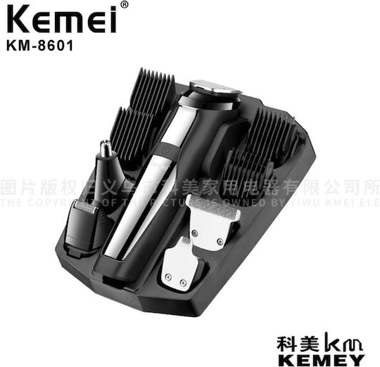 Kemei Set Wiederaufladbar Haarschneidemaschine Schwarz KM-8601