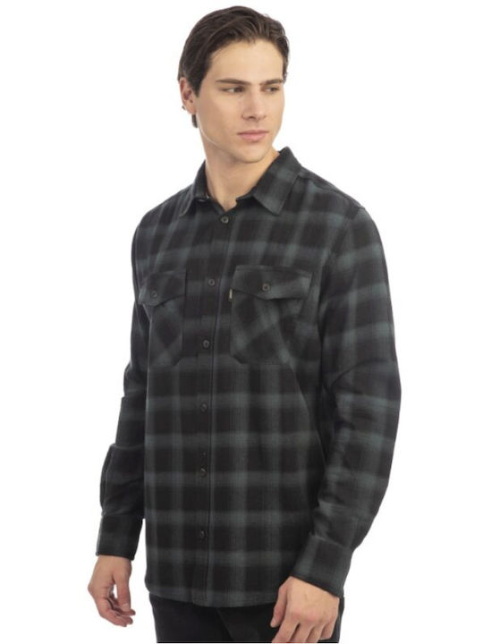 Rebase Long-sleeved Cotton Shirt Black Forest