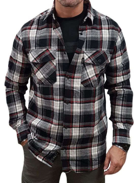 Rebase Long-sleeved Shirt Checked Black/White