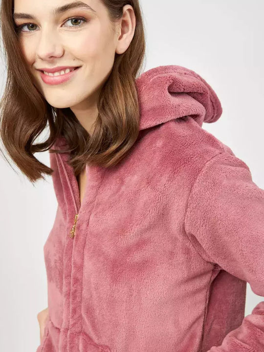 Harmony Winter Women's Fleece Robe Pink