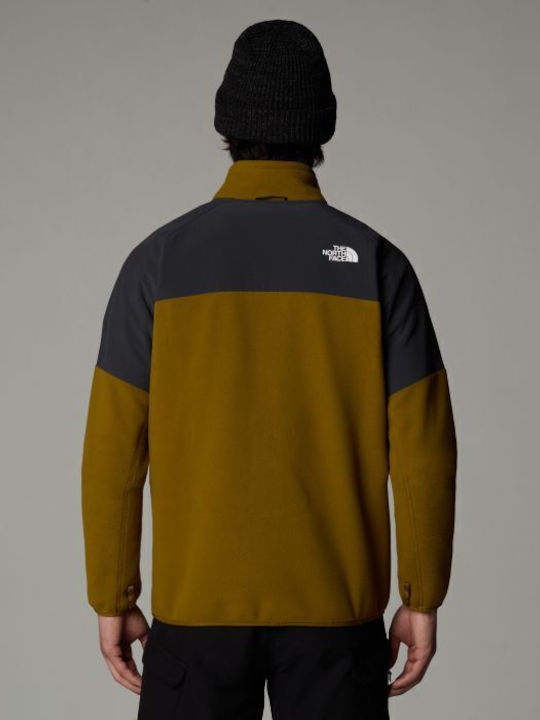 Glacier Men's Fleece Cardigan Moss Green-asphalt Grey