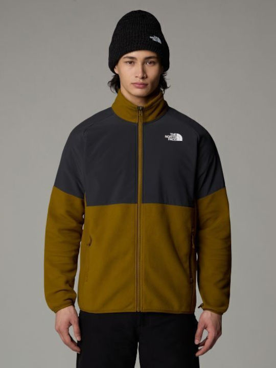 Glacier Men's Fleece Cardigan Moss Green-asphalt Grey