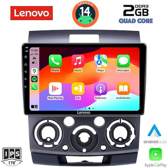 Lenovo Ηχοσύστημα Αυτοκινήτου για Ford Ranger Mazda BT-50 2006-2011 (Bluetooth/USB/AUX/WiFi/GPS/Apple-Carplay/Android-Auto) με Οθόνη Αφής 9"