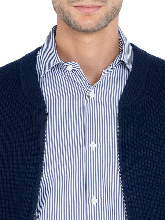 The Bostonians Men's Knitted Cardigan Navy Blue