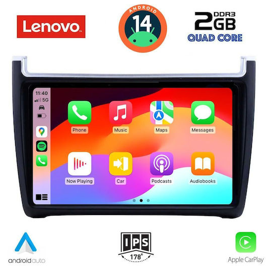 Lenovo Автомобилна Аудио Система (Блутут/USB/AUX/WiFi/GPS/Apple-Carplay/Android-Auto) с Тъчскрийн 9"