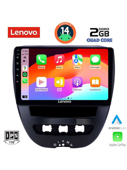 Lenovo Car Audio System for Toyota Aygo 2005-2014 (Bluetooth/USB/AUX/WiFi/GPS) with Touch Screen 10"