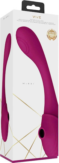 Vive Mirai Double Ended Pulse Wave & Air Stimulating Doppelter Vibrator 29cm Rosa