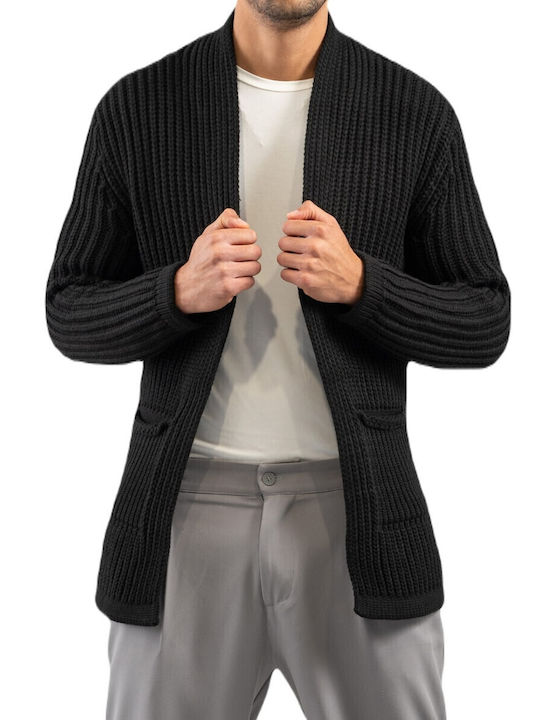 Herren Strickjacke Schwarz