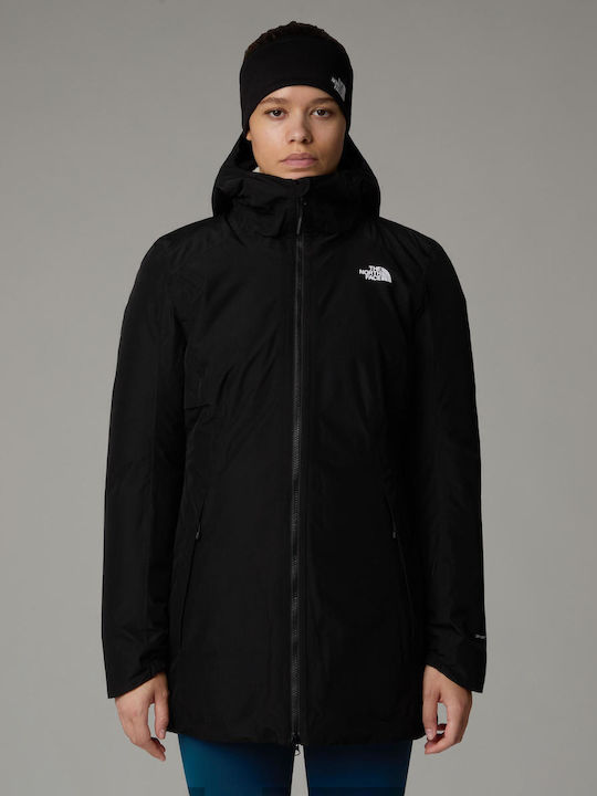 Hikesteller Insulated Women's for Hiking Long Parka Jacket Waterproof for Winter with Hood Tnf Black