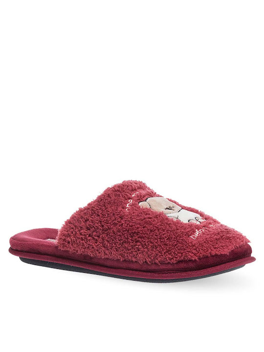 Parex Animal Print Women's Slippers in Burgundy color