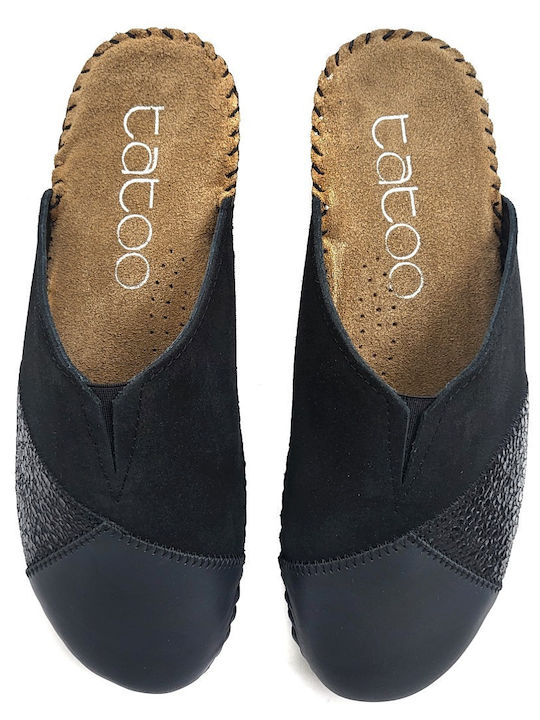 Anatomical Leather Women's Slippers Black