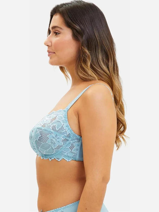 Bra without Padding Underwire Light Blue