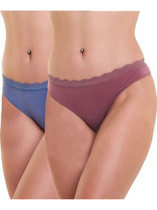 Дамско Бразилско 2Pack с дантела Purple Shades