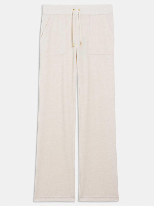 Jogginghose Samt Offwhite