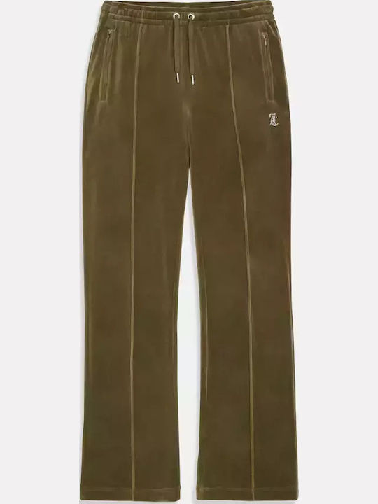 Diamante Tina Sweatpants Velvet Khaki