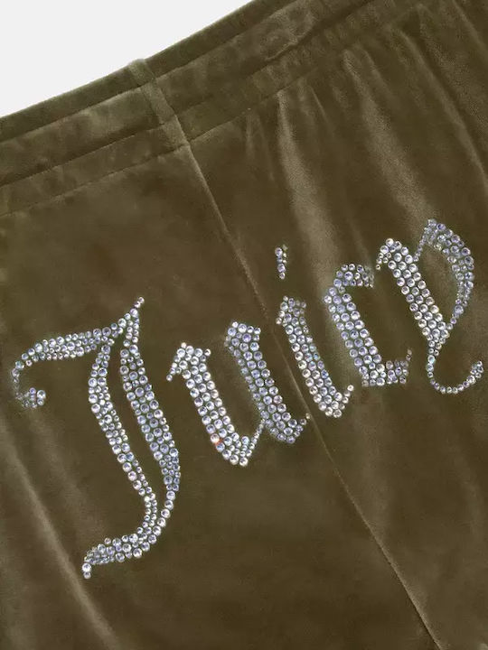 Diamante Tina Sweatpants Velvet Khaki