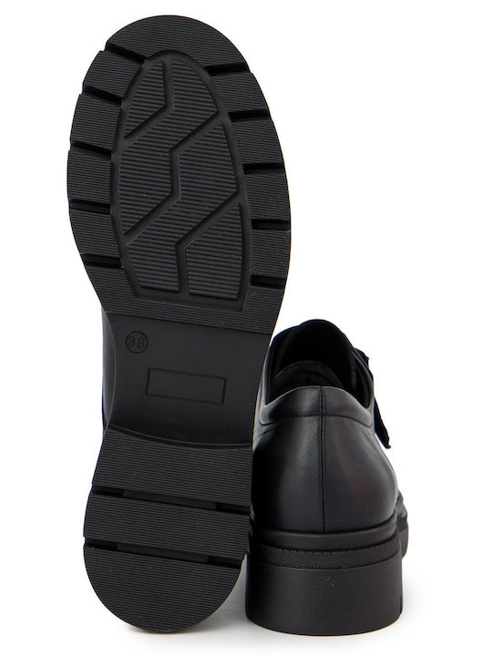 Leather Women's Moccasins in Black Color