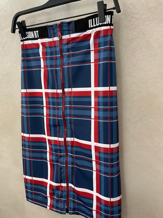 Midi Fustă Carou Tartan Blue