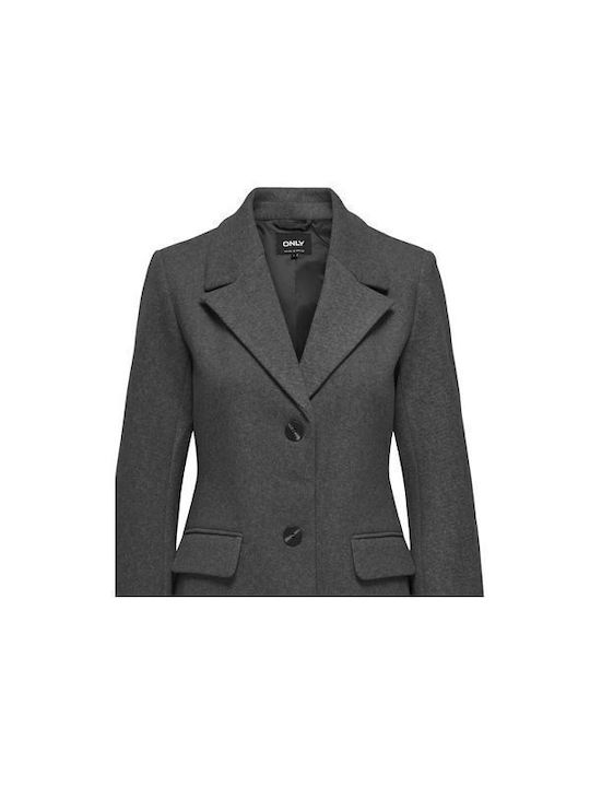 Blake Women's Gray Coat with Buttons