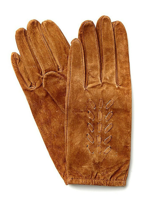 Pepe Jeans Women's Leather Gloves Tabac Brownc Brown