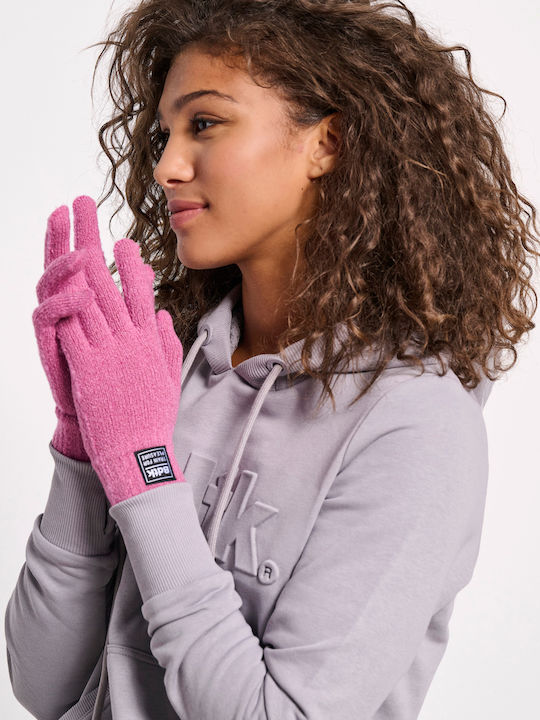 Rosa Wolle Handschuhe