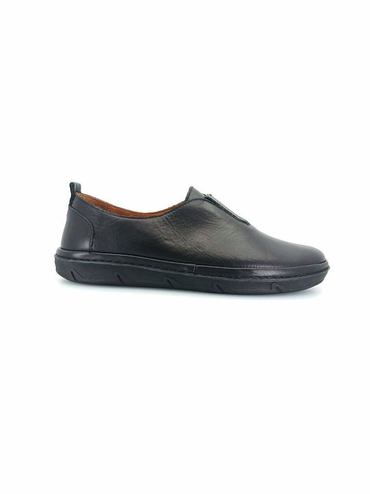 Boxer Women's Leather Slip-Ons Black