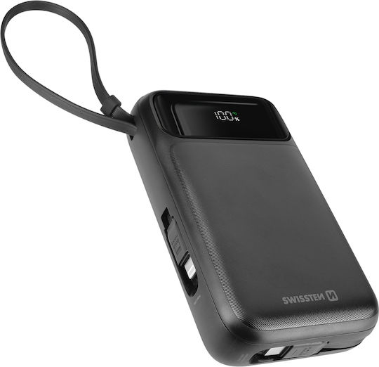 Swissten Power Bank MagSafe 20000mAh 15W με Θύρα USB-A και Θύρα USB-C Μαύρο