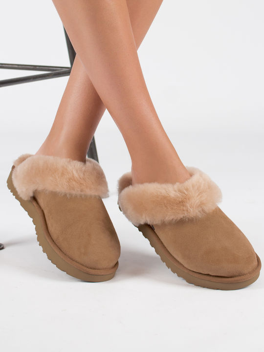 Ugg Australia Classic Slipper II Winter Women's Slippers with fur in Brown color