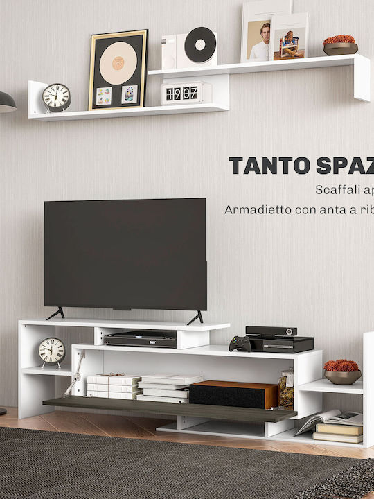 TV Stand White and Black M153.6xD25xH42cm