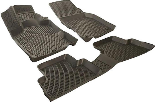 Rizline Set of Front and Rear Mats 4pcs Tray Type for Mini Cooper 2006-2013 Black