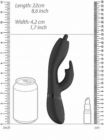 Vive Nilo Vibrator Kaninchen Pinpoint Rotierender G-Punkt Kaninchen 22cm Black