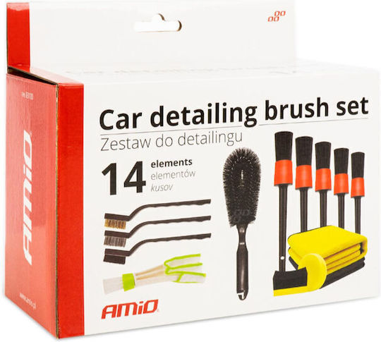 AMiO Reinigungsbürsten für Kunststoffe im Innenbereich - Armaturenbrett des Autos 14Stück