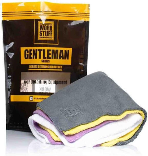 Work Stuff Gentleman Basic 4 Color Pack Cloths Microfiber Drying Car 350gsm Yellow 40x40cm 4pcs