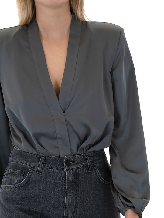 Long Sleeve Bodysuit Gray