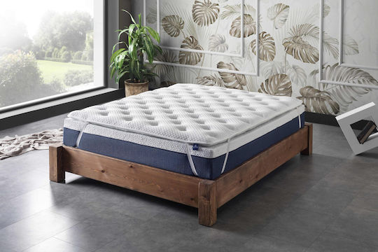 Mattress Topper Dimensions 140x200x7cm Soft Double Quilted Cover Infused with Aloe Vera